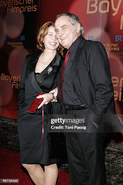 Actress Senta Berger and husband, director Michael Verhoeven attend the Bavarian Movie Award at Prinzregententheater on January 15, 2010 in Munich,...