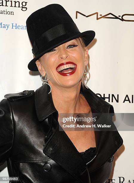 Actress Sharon Stone attends the 8th Annual Elton John AIDS Foundation�s "An Enduring Vision" benefit at Cipriani, Wall Street on November 16, 2009...