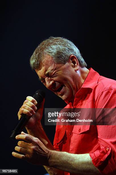 Ian Gillan of Deep Purple performs on stage during their concert at the Sydney Entertainment Centre on April 28, 2010 in Sydney, Australia.