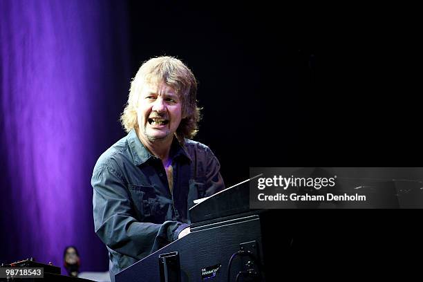 Don Airey of Deep Purple performs on stage during their concert at the Sydney Entertainment Centre on April 28, 2010 in Sydney, Australia.