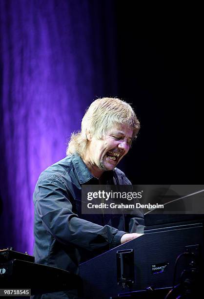 Don Airey of Deep Purple performs on stage during their concert at the Sydney Entertainment Centre on April 28, 2010 in Sydney, Australia.