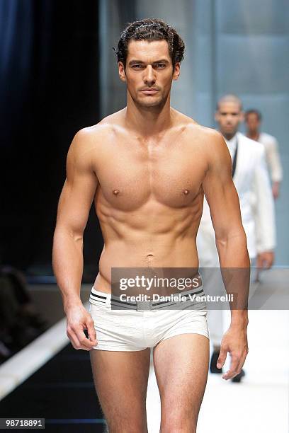 Model David Gandy walks the runway at the Dolce & Gabbana show during Milan Menswear Fashion Week Spring/Summer 2010 on June 20, 2009 in Milan, Italy.