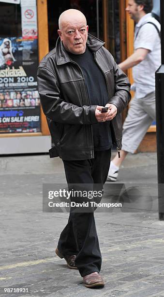 Actor Tim Healy sighted walking through Soho on April 28, 2010 in London, England.