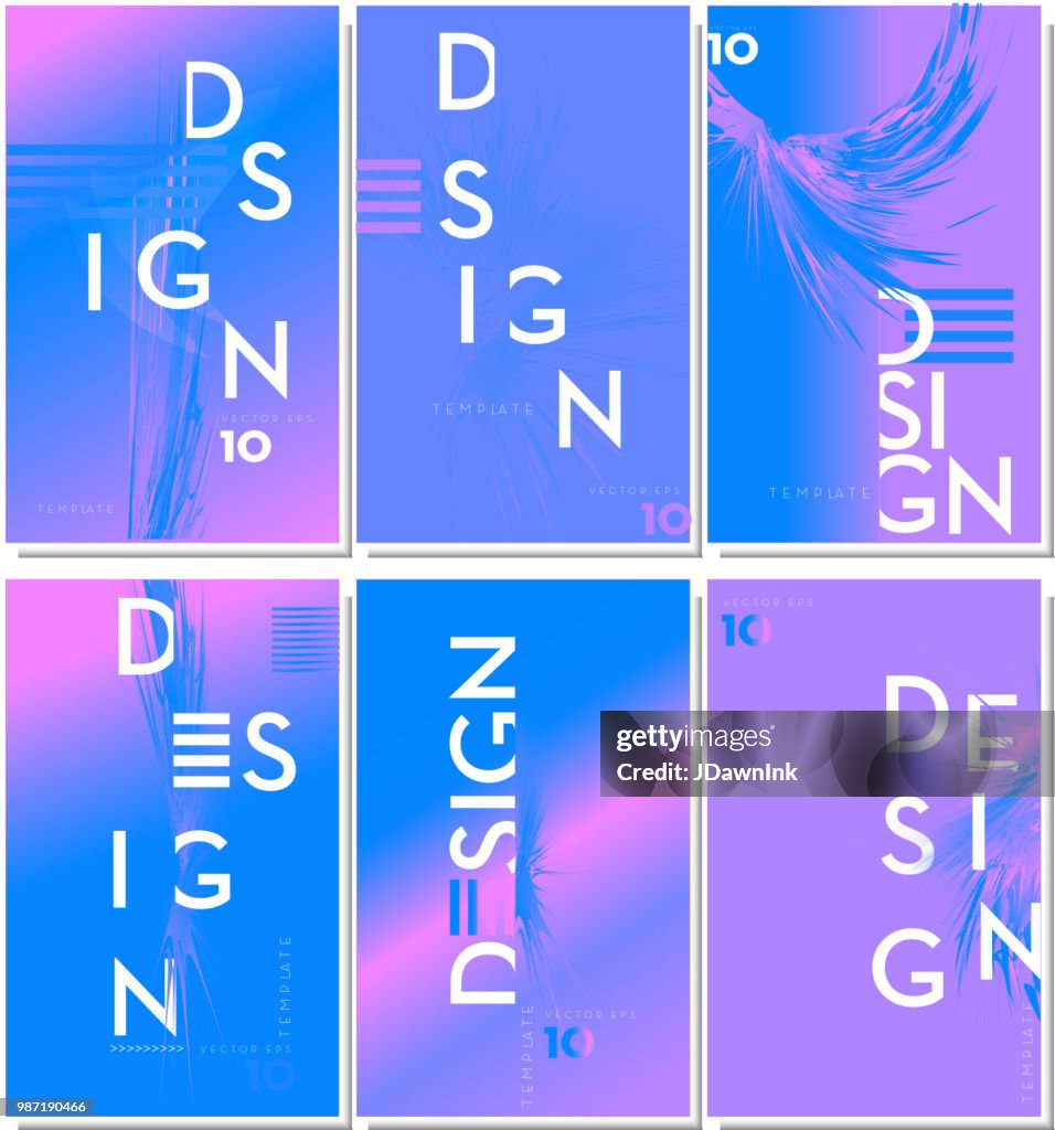 Small Text Sample Set Of Modern Design Templates With Sample Text With Trendy Typography ...
