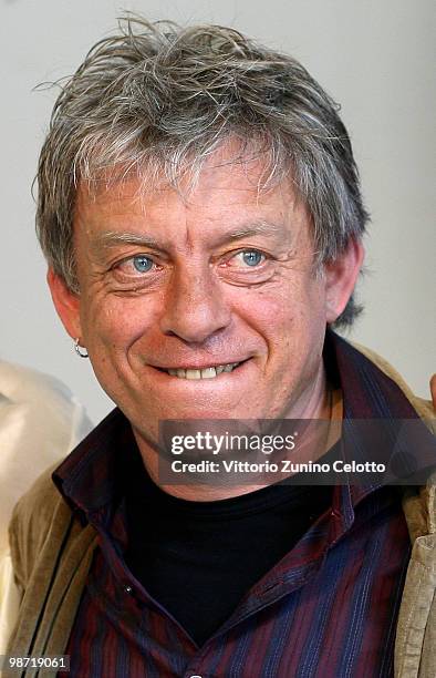 Actor Paolo Rossi attends 'Il Mistero Buffo' Press Conference held at Il Piccolo Teatro on April 28, 2010 in Milan, Italy.