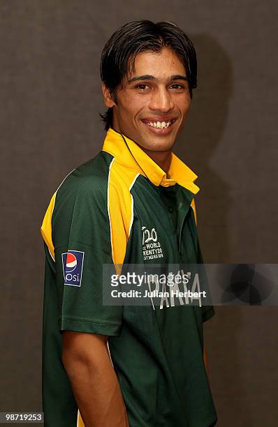 Mohammad Aamer of The Pakistan Twenty20 squad poses for a portrait on April 26, 2010 in Gros Islet, Saint Lucia.