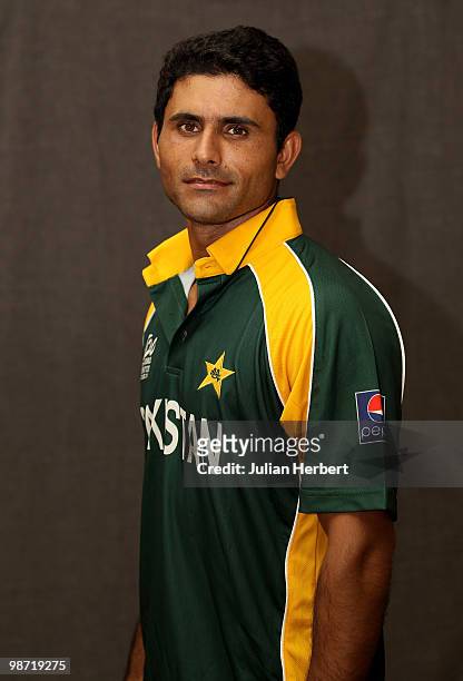 Abdul Razzaq of The Pakistan Twenty20 squad poses for a portrait on April 26, 2010 in Gros Islet, Saint Lucia.