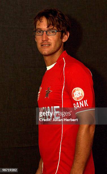 Charles Coventry of The Zimbabwe Twenty20 squad poses for a portrait on April 26, 2010 in Gros Islet, Saint Lucia.