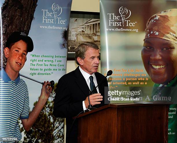 Commissioner Tim Finchem gives remarks about the successful mission at The First Tee Program during The First Tee Congressional Breakfast on National...