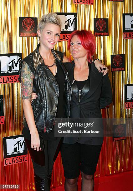 Ruby Rose and her mother Katia Langenheim arrive at the "MTV Classic: The Launch" music event at the Palace Theatre on April 28, 2010 in Melbourne,...