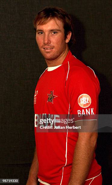 Brendan Taylor of The Zimbabwe Twenty20 squad poses for a portrait on April 26, 2010 in Gros Islet, Saint Lucia.