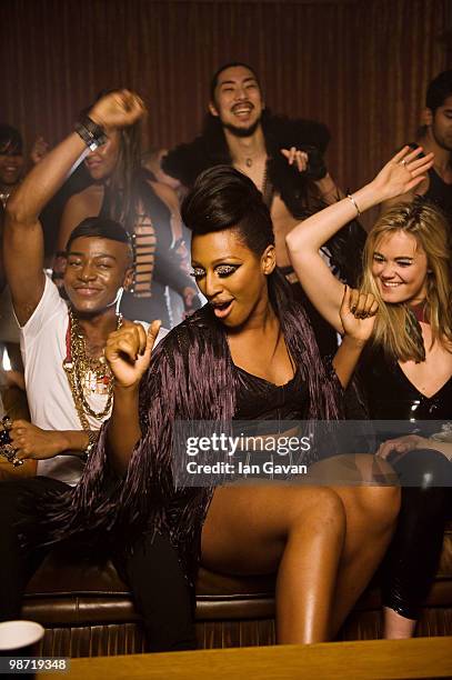 Alexandra Burke behind the scenes at a video shoot for her new single 'All Night Long', featuring Pitbull on March 27, 2010 in London, England.