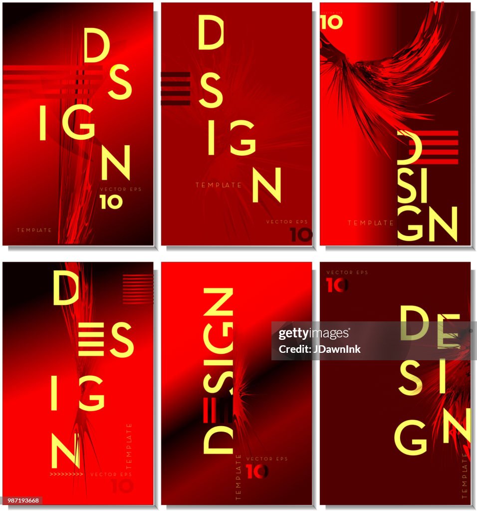 Small Text Sample Set Of Modern Design Templates With Sample Text With Trendy Typography ...