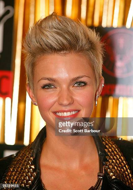 Ruby Rose arrives at the "MTV Classic: The Launch" music event at the Palace Theatre on April 28, 2010 in Melbourne, Australia. The event marks the...