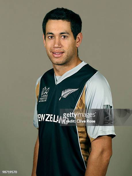Ross Taylor of New Zealand poses during a portrait session ahead of the ICC T20 World Cup at the Pegasus Hotel on April 26, 2010 in Georgetown,...