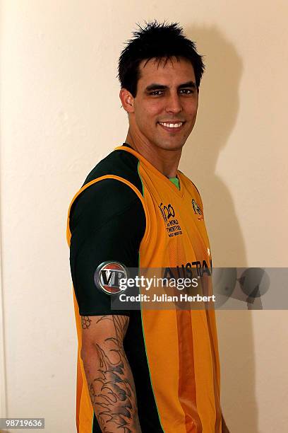 Mitchell Johnson of the Australia Twenty20 Team poses for a portrait on April 25, 2010 in Gros Islet, Saint Lucia.