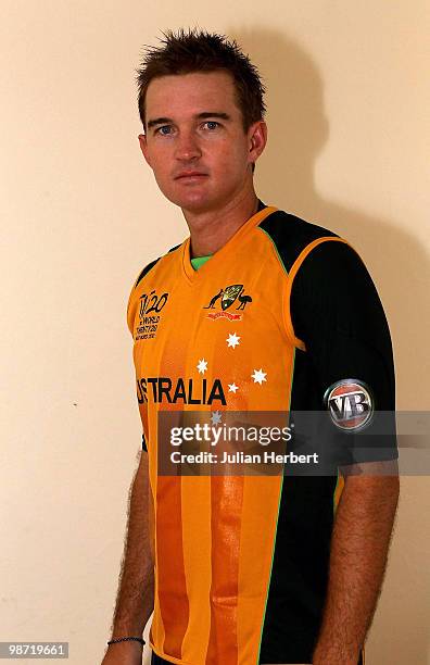 Nathan Hauritz of the Australia Twenty20 Team poses for a portrait on April 25, 2010 in Gros Islet, Saint Lucia.