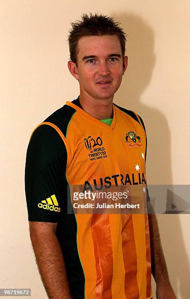 Nathan Hauritz of the Australia Twenty20 Team poses for a portrait on April 25, 2010 in Gros Islet, Saint Lucia.
