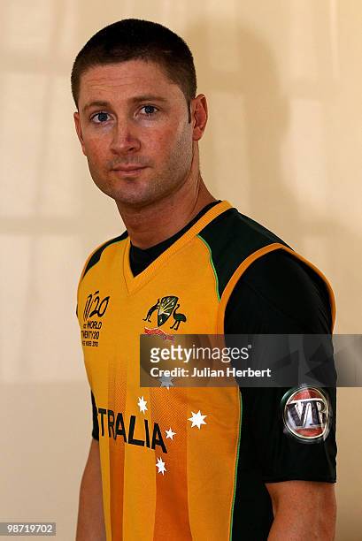 Michael Clarke of the Australia Twenty20 Team poses for a portrait on April 25, 2010 in Gros Islet, Saint Lucia.