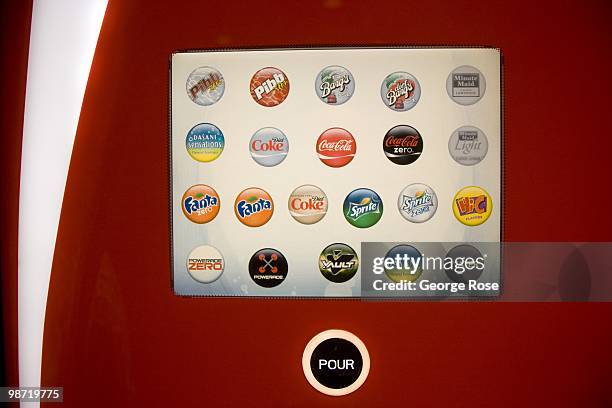 New digital Coca Cola beverage dispenser in use at Disney's California Adventure Park is seen in this 2010 Anaheim, California, spring photo.