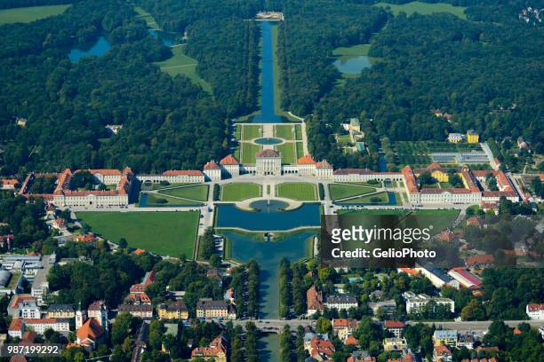 aerial view of buildings in munich, germany. - palast stock-fotos und bilder