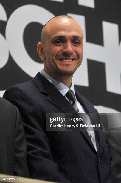 Actor Hank Azaria rings the opening bell at the New York Stock Exchange on April 28, 2010 in New York City.