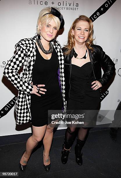 Singer Kelly Osbourne and actress Melissa Joan Hart attend the alice + olivia Fall 2010 presentation during Mercedes-Benz Fashion Week on February...