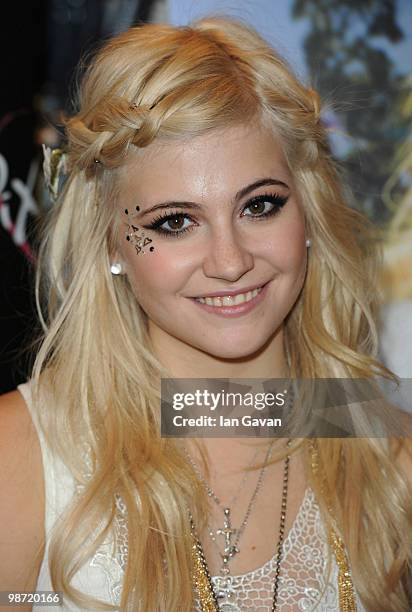 Pixie Lott attends a photocall to launch her 'Pixie Loves Lipsy' fashion collection at Lipsy, Bluewater Shopping Centre on April 28, 2010 in...