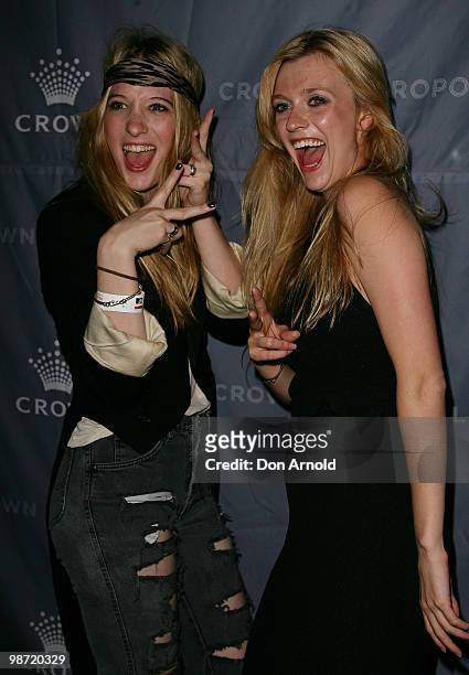 Sophie Lowe and Gracie Otto pose at the after show party following the "MTV Classic: The Launch" music event, at the Crown Metropol on April 28, 2010...