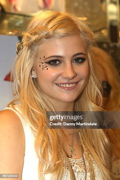 Pixie Lott attends photocall to launch 'The Pixie Collection' for Lipsy at Bluewater Shopping Centre on April 28, 2010 in Greenhithe, England.
