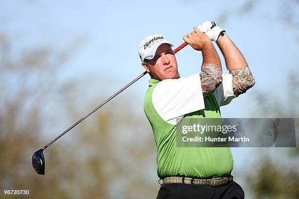 Boo Weekley hits his shot during the second round of the Waste Management Phoenix Open at TPC Scottsdale on February 26, 2010 in Scottsdale, Arizona.