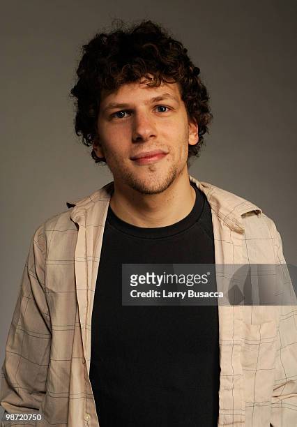 Actor Jesse Eisenberg from the film "Some Boys Don't Leave" attends the Tribeca Film Festival 2010 portrait studio at the FilmMaker Industry Press...