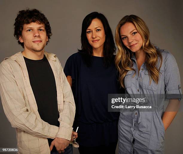 Actor Jesse Eisenberg, director Maggie Kiley and actress Eloise Mumford from the film "Some Boys Don't Leave" attend the Tribeca Film Festival 2010...