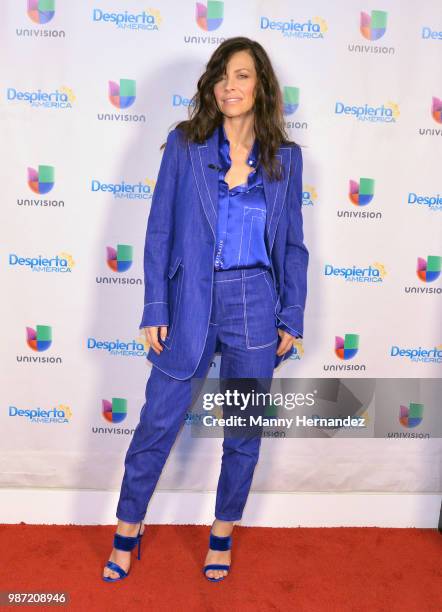 Evangeline Lilly visits Despierta America at Univision on June 27, 2018 in Miami, Florida.