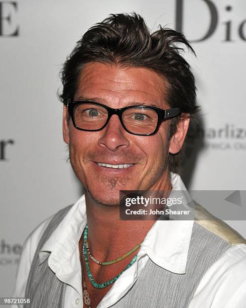 Personality Ty Pennington arrives to the Charlize Theron Africa Outreach Project Dinner hosted by Dior and Vogue at Soho House on April 27, 2010 in...