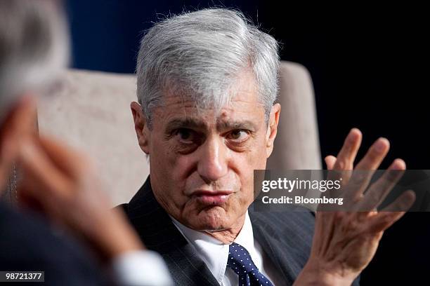 Robert Rubin, former U.S. Treasury secretary, speaks during the Peter G. Peterson Foundation fiscal summit in Washington, D.C., U.S., on Wednesday,...