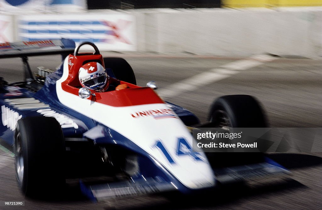 Unipg Racing Team Clay Regazzoni drives the Unipart Racing Team Ensign N180 Ford during ...