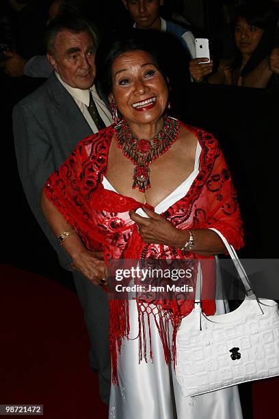 Mexican actress Aurora Clavel, nominated for the Best Scene Award for her work at the movie Espiral, walks by the Red carpet during the Ceremony of...