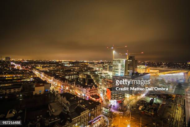 rotterdam by night - ombra stock pictures, royalty-free photos & images