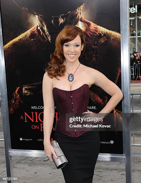 Actress Erin Cummings attends the Los Angeles premiere of 'A Nightmare On Elm Street' at Grauman's Chinese Theatre on April 27, 2010 in Hollywood,...