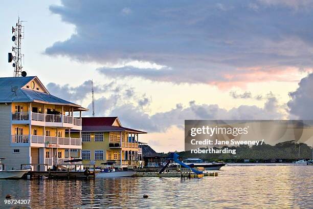 waterfront hotels, colon island (isla colon), bocas del toro province, panama, central america - the jane hotel stock pictures, royalty-free photos & images