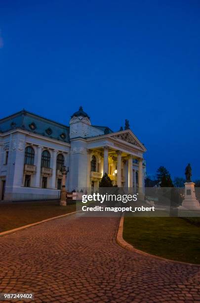 national theatre iasi, romania at sunset - iasi romania stock pictures, royalty-free photos & images