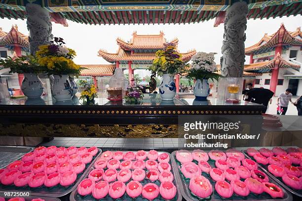 candles at thean hou chinese temple, kuala lumpur, malaysia, southeast asia, asia - thean hou stock pictures, royalty-free photos & images