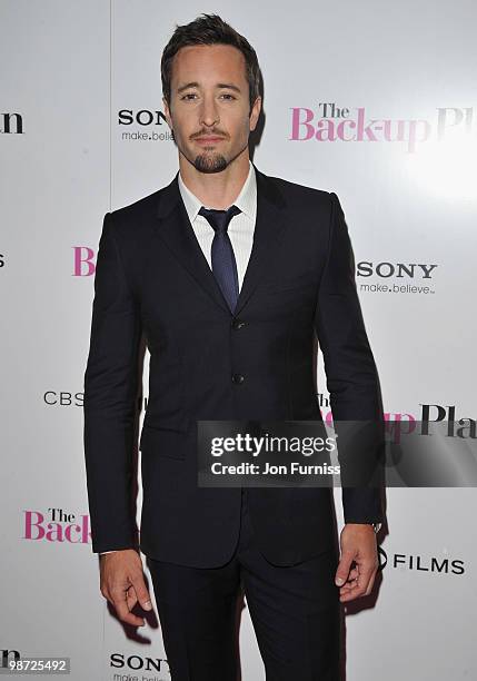 Actor Alex O'Loughlin attends 'The Back Up Plan' film premiere at the Vue Leicester Square on April 28, 2010 in London, England.