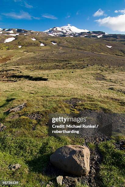 mountain scenery of the snaefellsjokull national park, iceland, polar regions - snaefellsjokull stock pictures, royalty-free photos & images