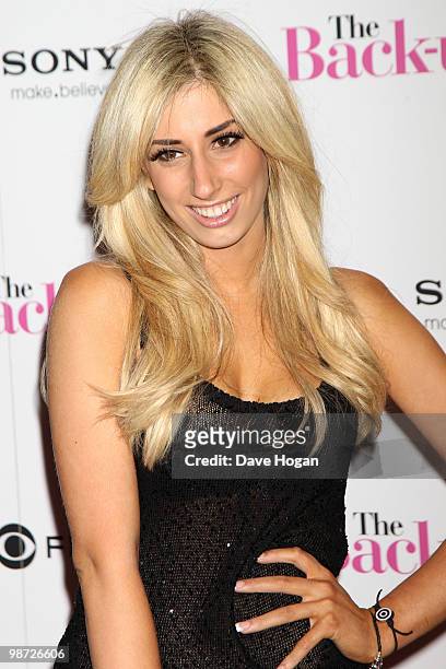 Stacey Solomon arrives at the UK premiere of 'The Back Up Plan' held at the Vue West End on April 28, 2010 in London, England.