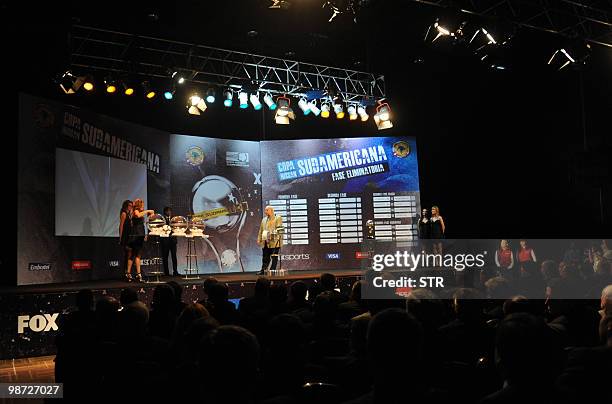 Secretary general Eduardo Deluca during the draw of the Copa Sudamericana tournament April 28, 2010 in luque, Paraguay. AFP PHOTO Norberto DUARTE