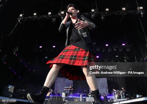 Danny O'Donoghue from The Script performs during the TRNSMT festival in Glasgow.