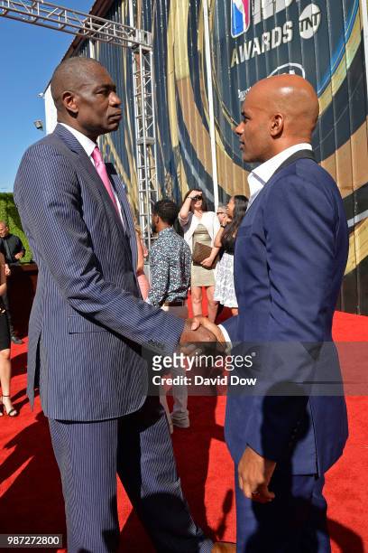 Dikembe Mutombo before the NBA Awards Show on June 25, 2018 at the Barker Hangar in Santa Monica, California. NOTE TO USER: User expressly...