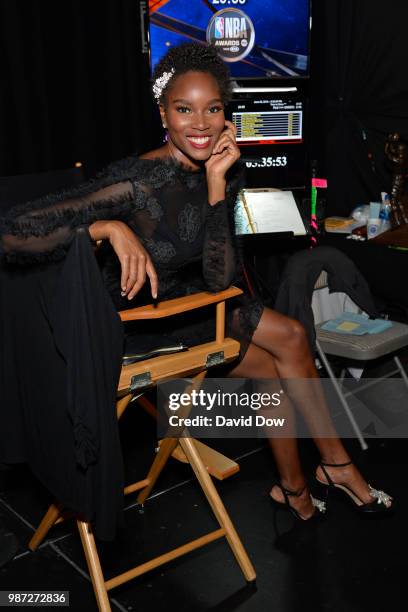 Damaris Lewis poses for a photo at the NBA Awards Show on June 25, 2018 at the Barker Hangar in Santa Monica, California. NOTE TO USER: User...